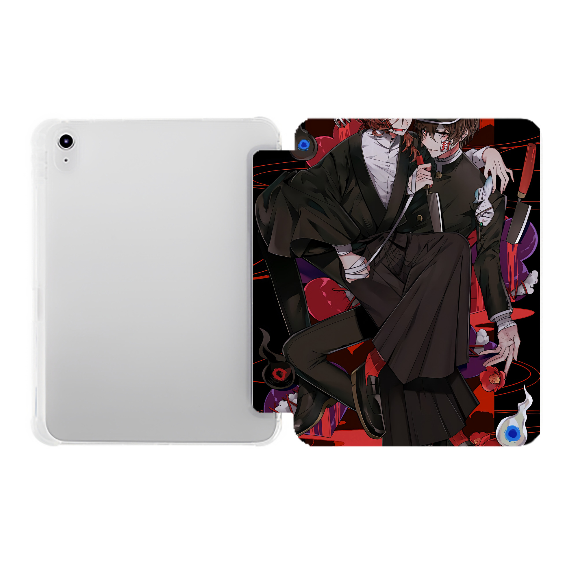 （画像用） 文豪ストレイドッグス Bungo Stray Dogs IPad ケース ペン収納付き 三つ折りスタンド PUレザー×シリコン 対応機種9.5/10.5/10.9インチ